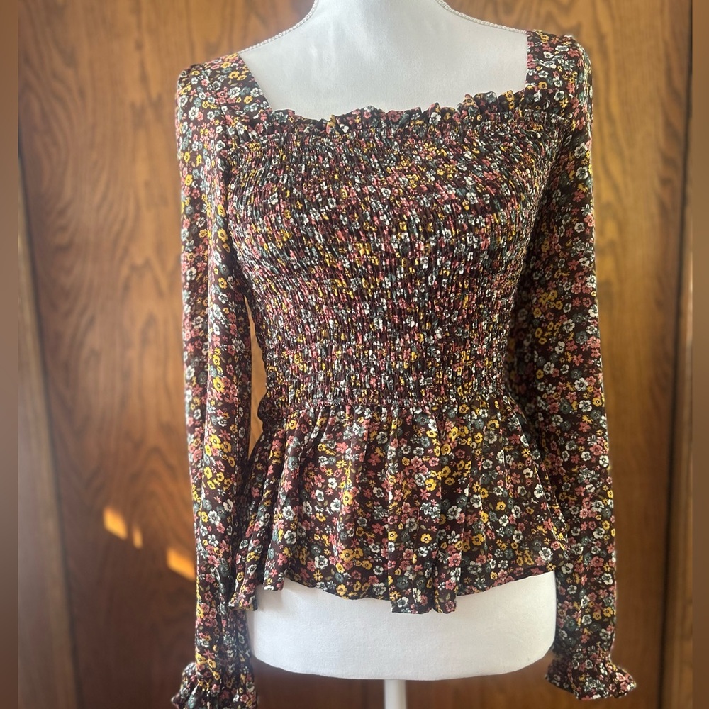 NWT “Mine” Long Sleeve Floral Blouse